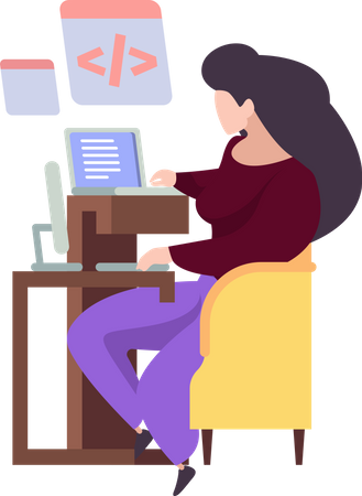 Woman working on QA testing  Illustration