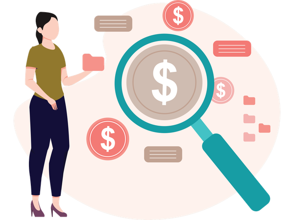 Woman working on SEO  Illustration