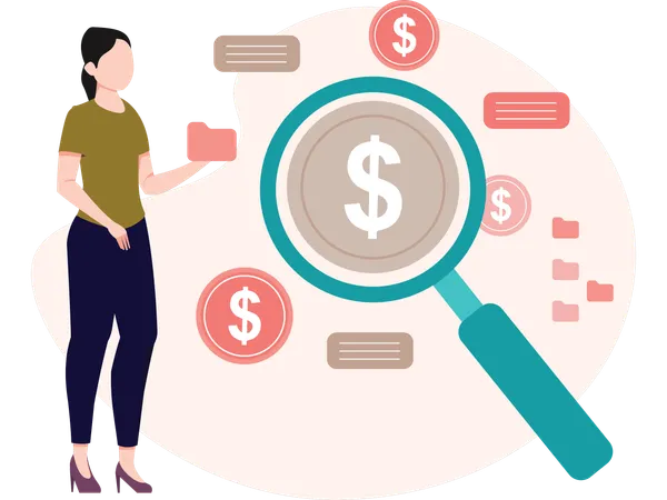Woman working on SEO  Illustration