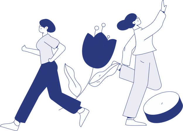 Woman working on strength  Illustration