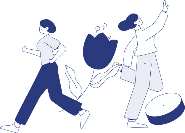 Woman working on strength  Illustration