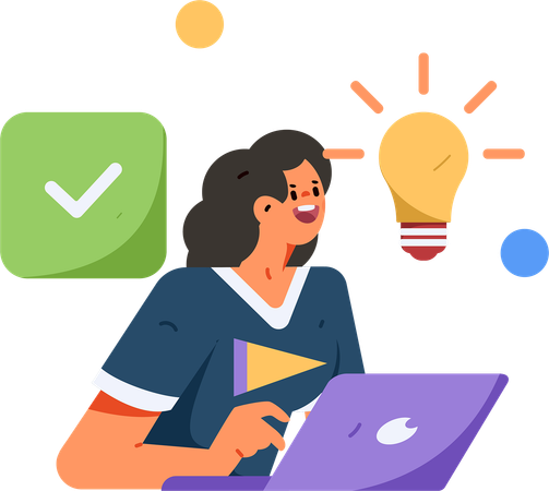 Woman working on task management  Illustration