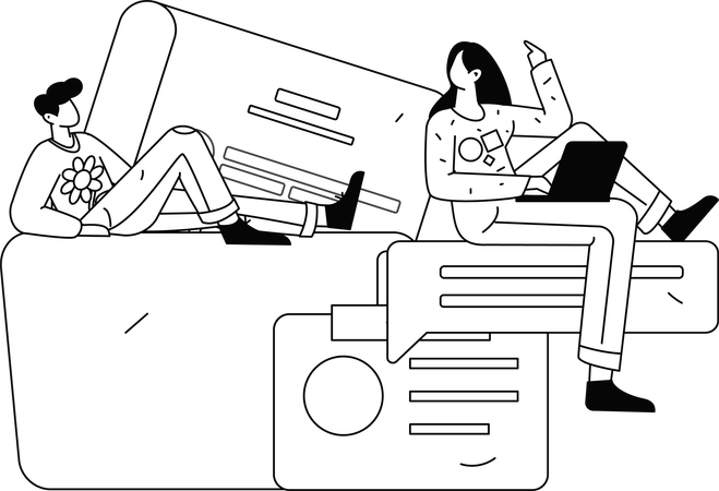 Woman working on task management  Illustration