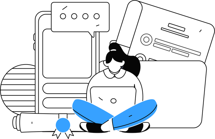 Woman working on task management  Illustration