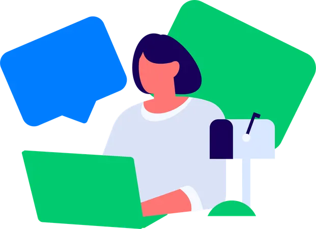 Woman working on task management  Illustration