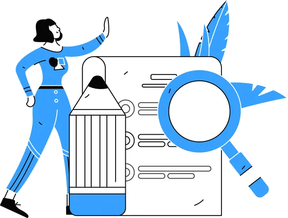 Woman working on task management  Illustration