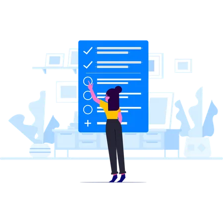 An Illustration Displaying A List Or Checklist Spotlighting Organization Productivity Or Task Management Illustration