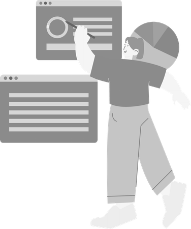 Woman working on Web Design  Illustration