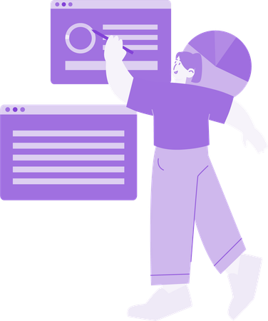 Woman working on Web Design  Illustration