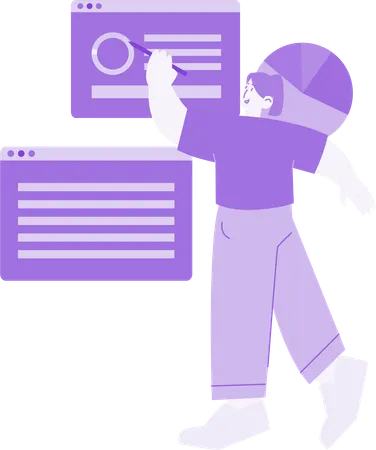 Woman working on Web Design  Illustration