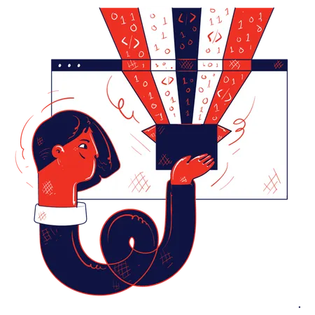 Woman working on web development  Illustration