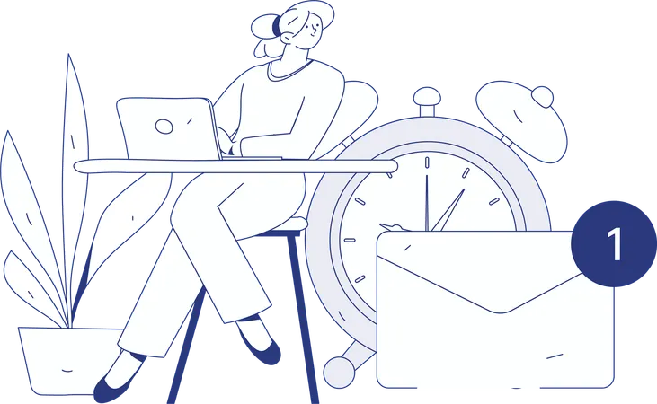 Woman working on web performance  Illustration