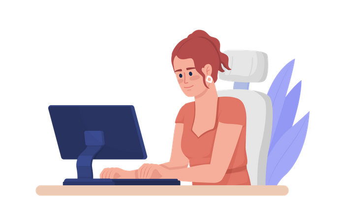 Woman working online  Illustration