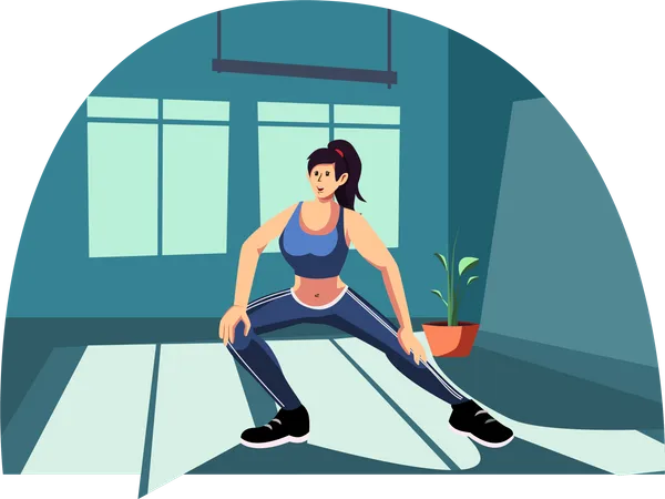 Woman Working Out  Illustration