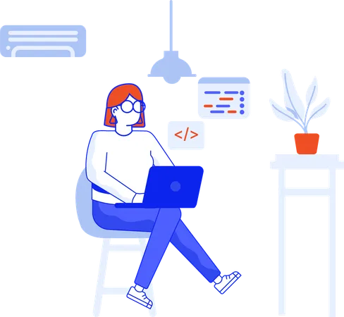 Work From Home Flat Illustration In This Design You Can See How Technology Connect To Each Other Each File Comes With A Project In Which You Can Easily Change Colors And More Illustration