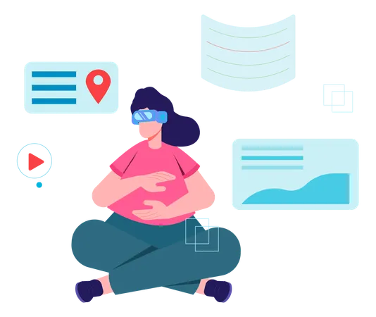VIRTUAL REALITY Illustration You Can Use It For Websites And For Different Mobile Application Illustration