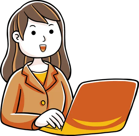 Woman working with laptop  Illustration