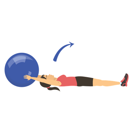 Woman workout with gym ball Illustration
