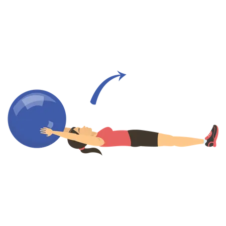 Woman workout with gym ball Illustration