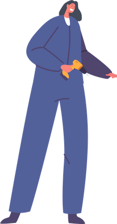 Woman Works With Drill  Illustration