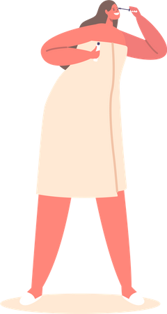 Woman Wrapped in Bath Towel  イラスト
