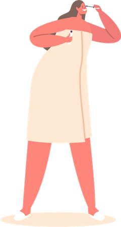 Woman Wrapped in Bath Towel  Illustration