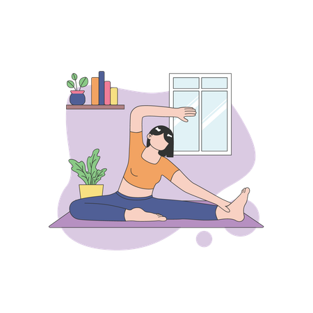 Woman Yoga Trainer  Illustration