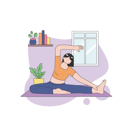 Woman Yoga Trainer  Illustration