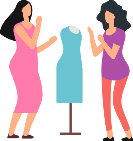 Womans looking dress Illustration