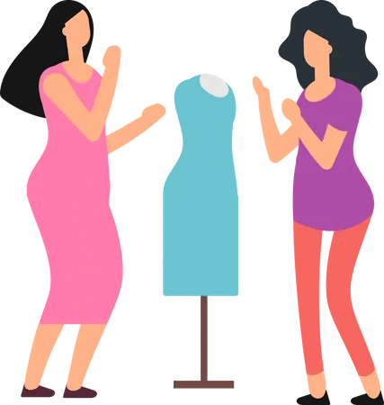 Womans looking dress Illustration
