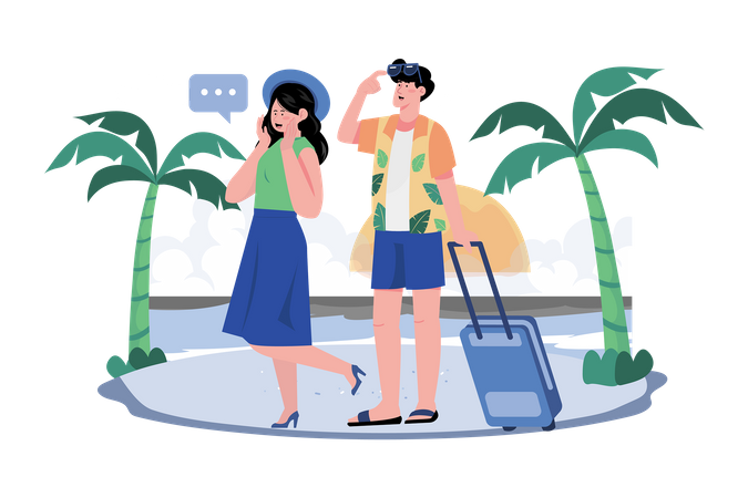 Woman's Romantic Weekend Getaway for Wife  Illustration