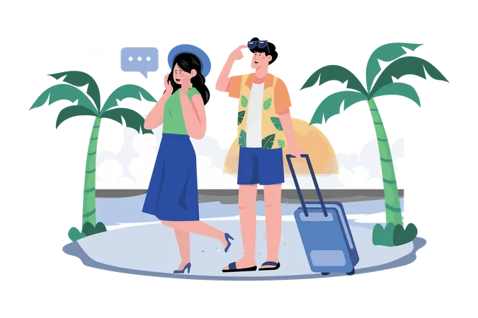 Womans Romantic Weekend Getaway For Wife Illustration