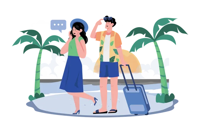 Woman's Romantic Weekend Getaway for Wife  Illustration