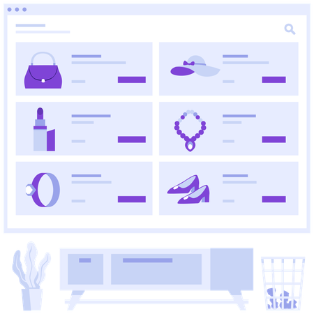 Women accessories shopping store  Illustration