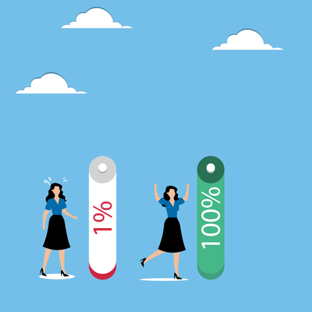 Women and batteries with battery storage  Illustration