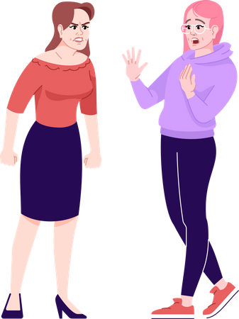 Women arguing  Illustration