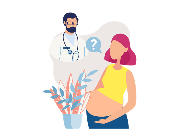 Women asking question to doctor  Illustration