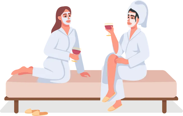 Women at spa Illustration