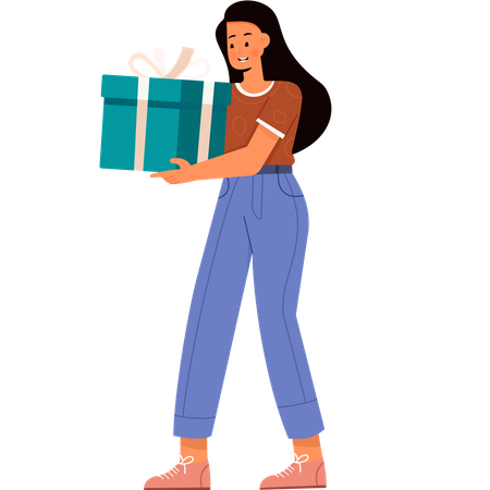 Women Carrying Gift For Donors  Illustration