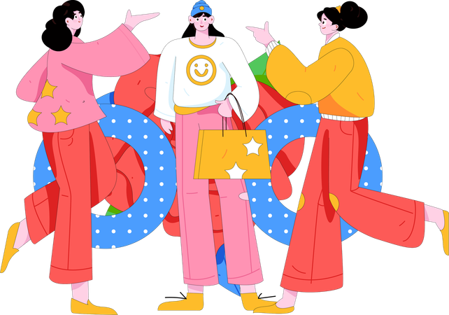 Women celebrating women's day  Illustration