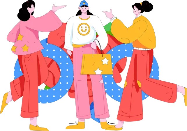 Women celebrating women's day  Illustration