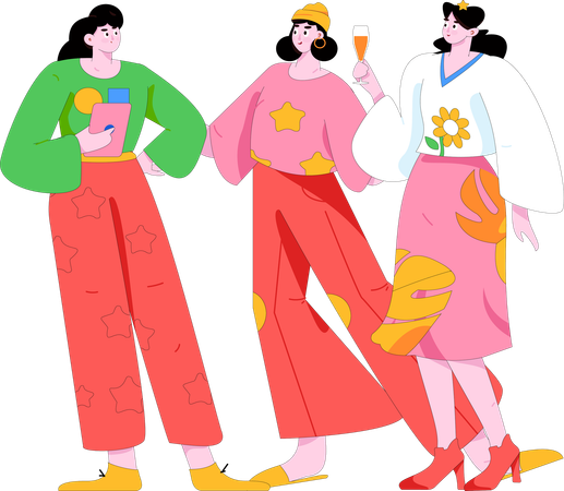 Women celebrating women's day  Illustration