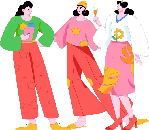 Women celebrating women's day  Illustration