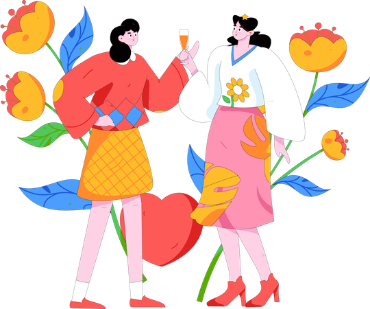 Women celebrating women's day  Illustration