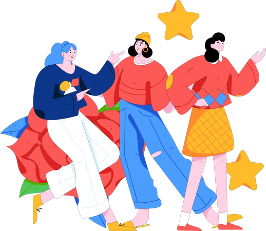 Women celebrating women's day  Illustration