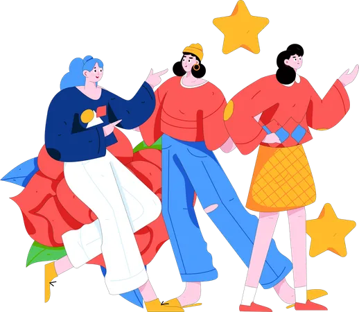 Women celebrating women's day  Illustration