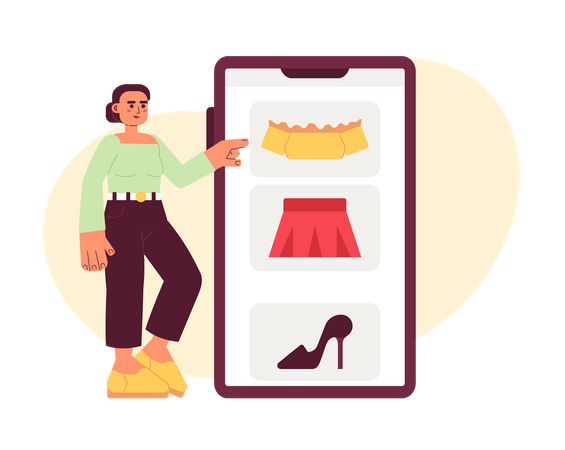 Women clothes online shopping Illustration