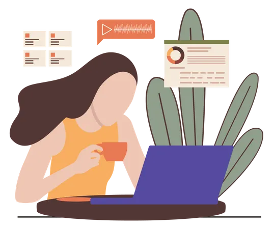 Women creating programs and apps  Illustration