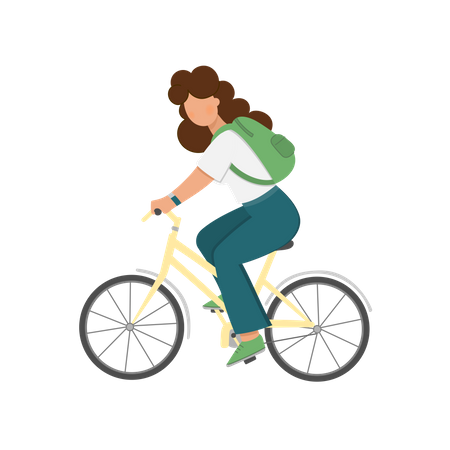 Women cycling Illustration