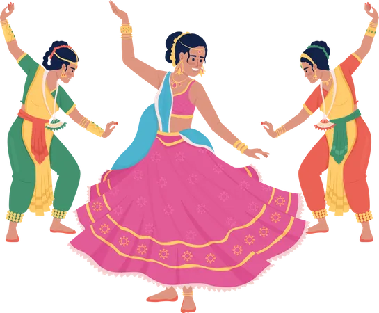 Women dancing on Diwali Illustration